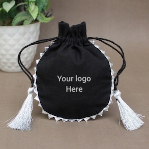 100 sac à cordon en coton noir, petit sac en coton, pochette en coton noir, sac logo personnalisé, pochettes en coton, sac à bijoux, pochette à bijoux, sac logo