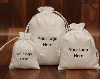 100 white cotton drawstring bags, custom logo bags, custom cotton logo bag, cosmetic coin bags, favour bags