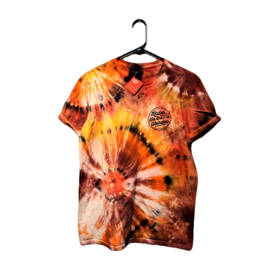 orange tie dye graphic tee