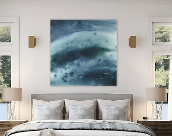 Coastal Wall Art | Ocean Water Abstract Wall Art | Beach Art | Muted Blue Canvas Print | Seascape | Ocean Wall Decor | Coastal Wall Decor