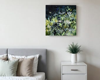 "Wildflowers", variation. Original 20" x 20" abstract art.