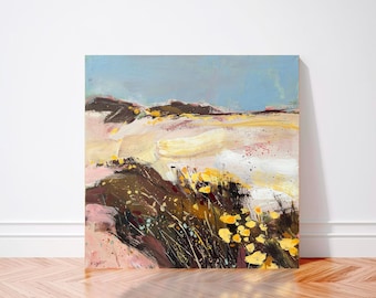 "Golden Dunes II". Original 20" x 20" abstract landscape.