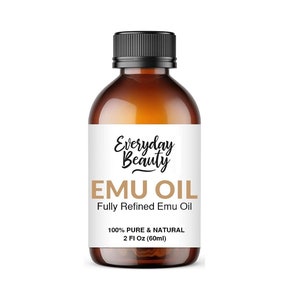 Pure Australian Emu Oil - All Natural 6X Refined for Face, Skin and Hair - Great for Sensitive Skin & Hair Growth - 2 Fl Oz