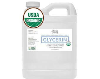 100% Organic Glycerin - USDA Certified - Perfect for DIY Beauty Products and Crafts – Derived From Coconut-Skin & Hair Moisturizer- 32 Fl Oz