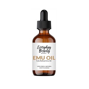 Pure Australian Emu Oil - All Natural 6X Refined for Face, Skin and Hair - 4.06 Fl Oz Glass Bottle & Dropper