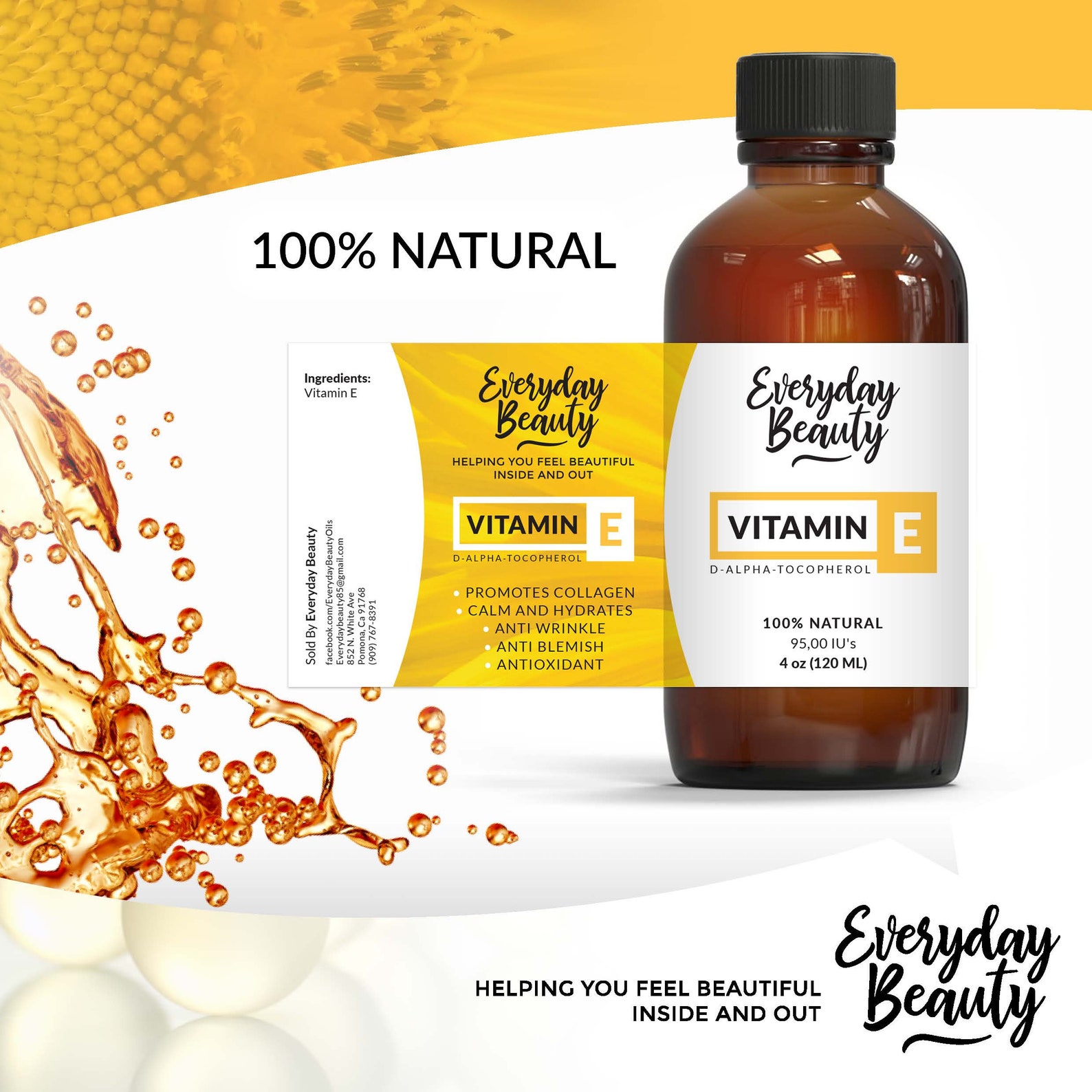 Vitamin E Oil 100 Natural Pure Vitamin E For Skin and Etsy