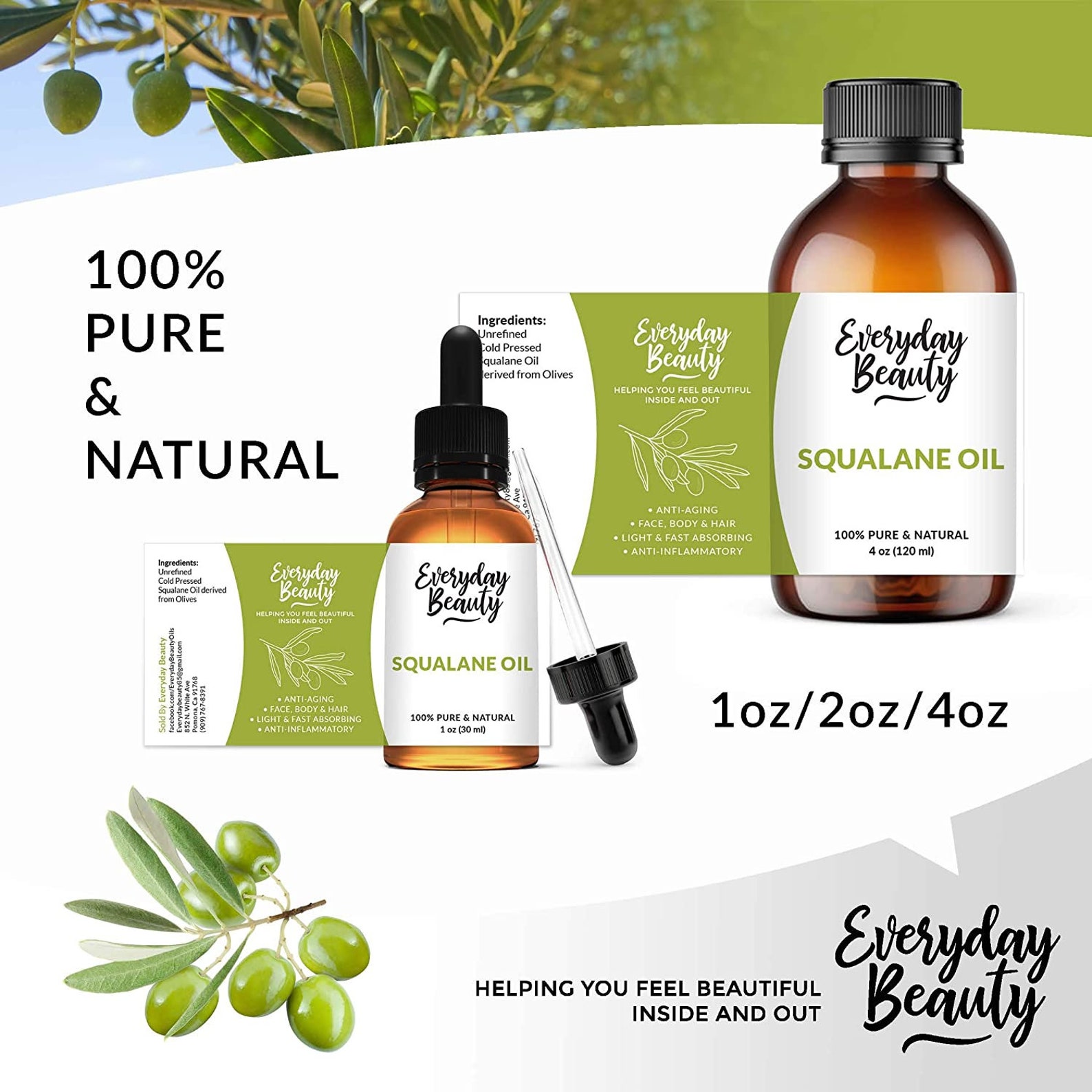 Squalane Oil 100 Pure and Natural Plant Derived Facial Oil Etsy