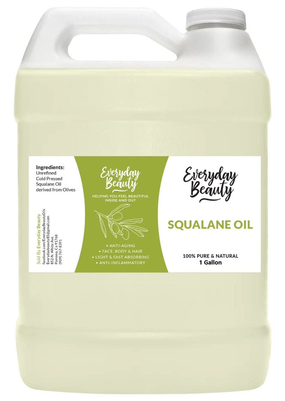Pure Squalane Oil Bulk 1 Gallon 100 Natural Plant Derived Etsy