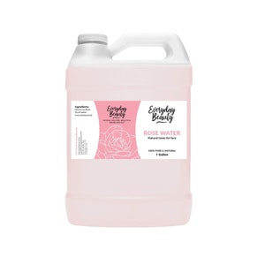 Rose Water Facial Toner - Alcohol-Free All Natural Refreshing for Face & Hair - Uplifts, Calming and Soothing for All Skin Types - 1 Gallon