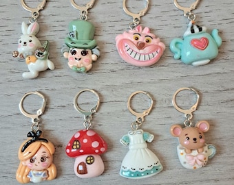 Set of 8 stitch markers fairy tale wonder mad party crochet marker crochet knitting. Fantasy knitting markers crochet accessories DIY gifts
