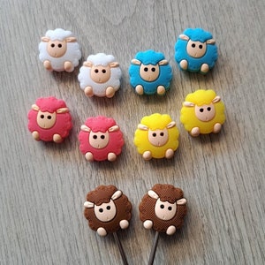 Sheep knitting needle stoppers, 1 pair needle knitting accessories one size, silicone needle holders knitting supplies DIY gift idea