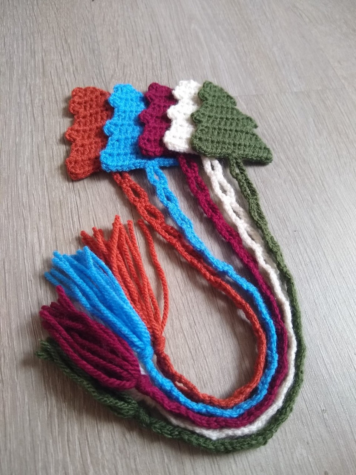 Crochet Christmas Tree Bookmark Crochet Bookmark Christmas Etsy