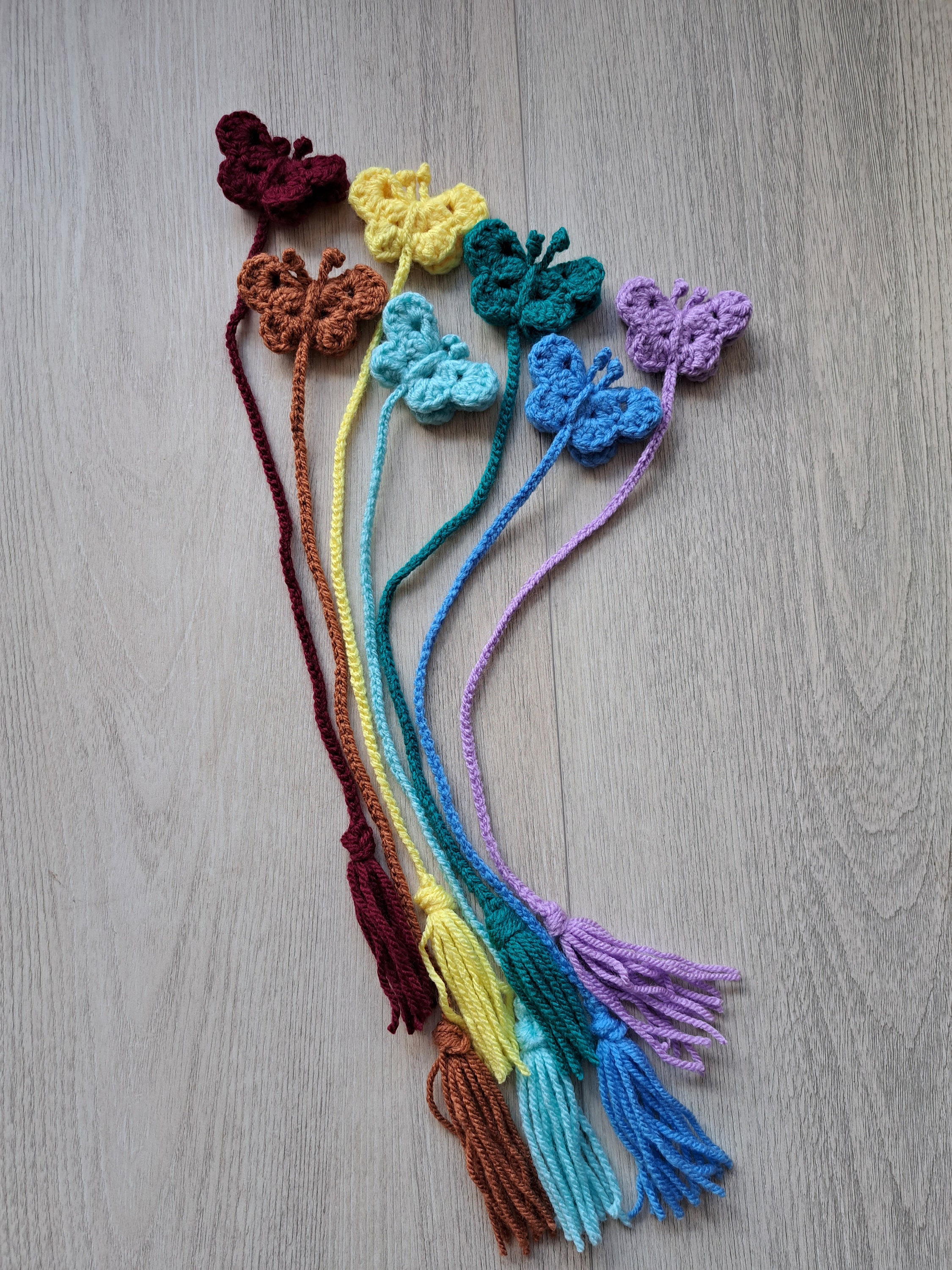 Crochet butterflies for bookmarks 