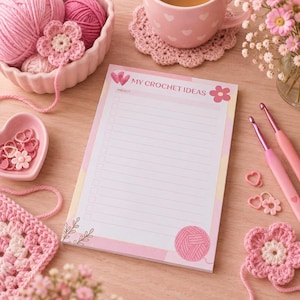 My Crochet Ideas Projects Notitieblok A6 | 30 Vel | Haaknotitieboek | Eigen Ontwerp | Zelfgemaakt & Gebonden | Happy Dodo cadeau idee haken
