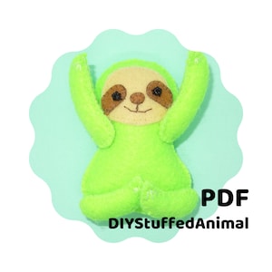 Sloth Felt PDF Pattern, Felt Animal Sewing Pattern, Hand-sewn Crafts, Felt Creations| Sam the Sloth