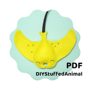 Manta Ray PDF Pattern, Marine Animals, Sharks, Felt Animal Sewing Pattern,  Hand-sewn Crafts, Felt Creations | Manta Ray