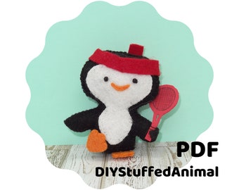 Patron de couture PDF Pingouin, Patron de couture d'animal en peluche en feutre, Animal arctique, Créations cousues à la main en feutre | Serena le pingouin