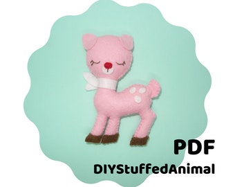 Fawn Felt PDF Pattern, Felt Animal Sewing Pattern, Hand-sewn Crafts, Felt Creations | Deer Decor| Ginger the Fawn