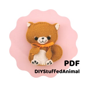 Baby Husky Felt PDF Pattern, Felt Animal Sewing Pattern, Hand-sewn Crafts, Felt Creations | Sniff the Baby Husky
