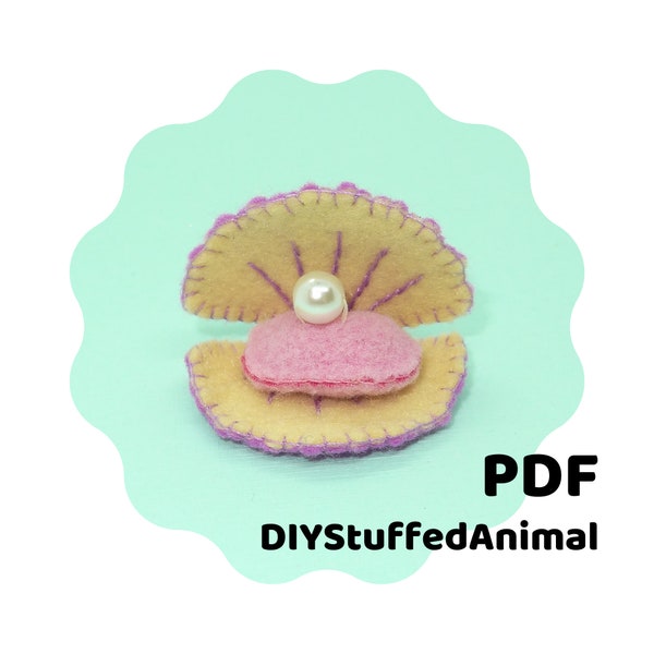 Oyster PDF Pattern, Marine Animals, Ocean Life, Felt Animal Sewing Pattern,  Hand-sewn Crafts, Felt Creations | Oyster and Pearl