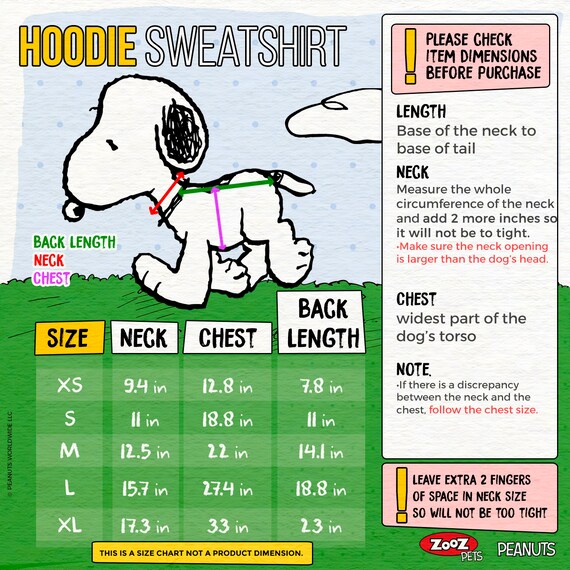 Puppy Clothes Size Chart