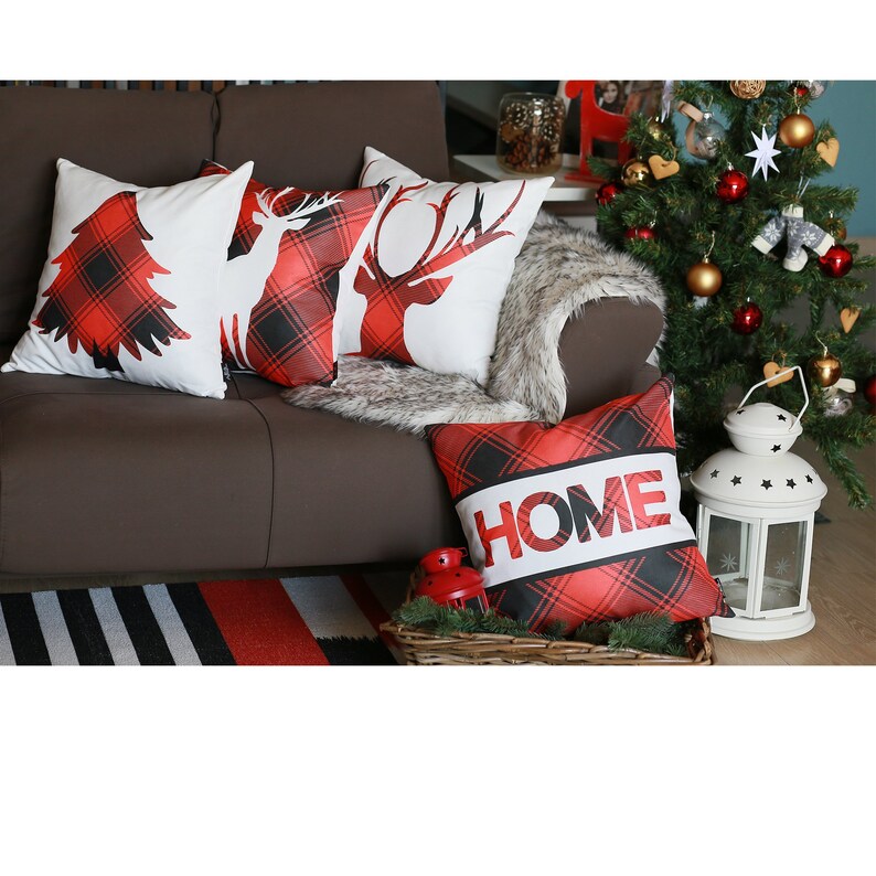 Merry Christmas Set Of 4 Throw Pillow Covers Christmas Gift 18x18