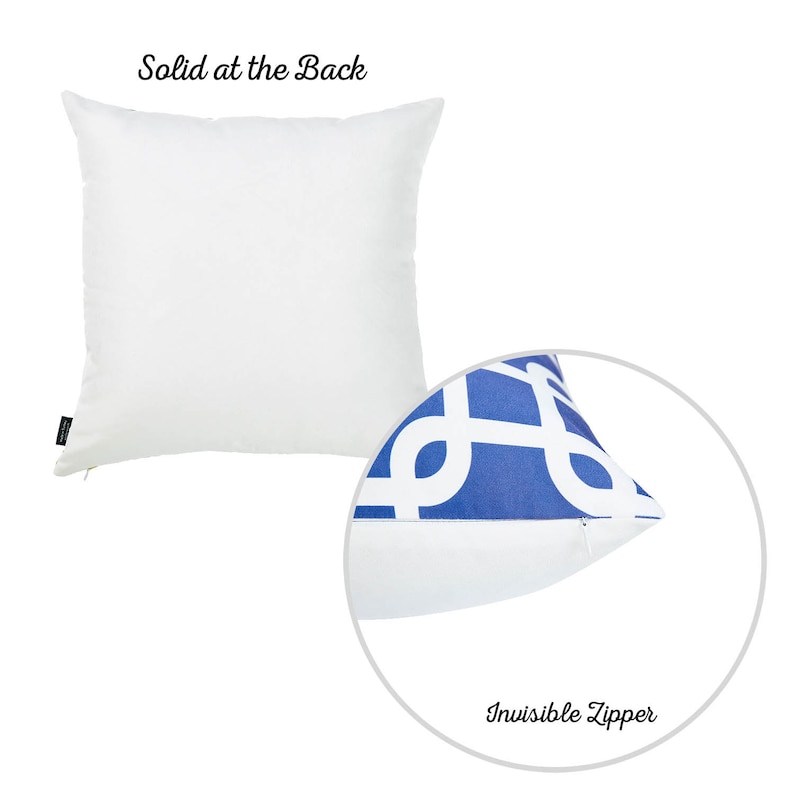 Throw Pillow Cover 18x18-Nautica Blue Latice Decorative Throw Pillow Cover