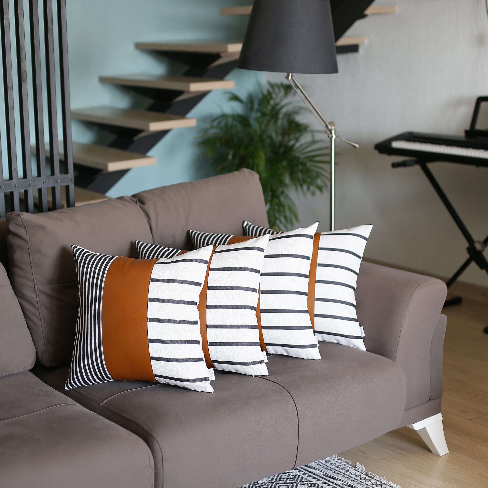 Cubierta de almohada de cuero cuadrado de piel sintética | Etsy