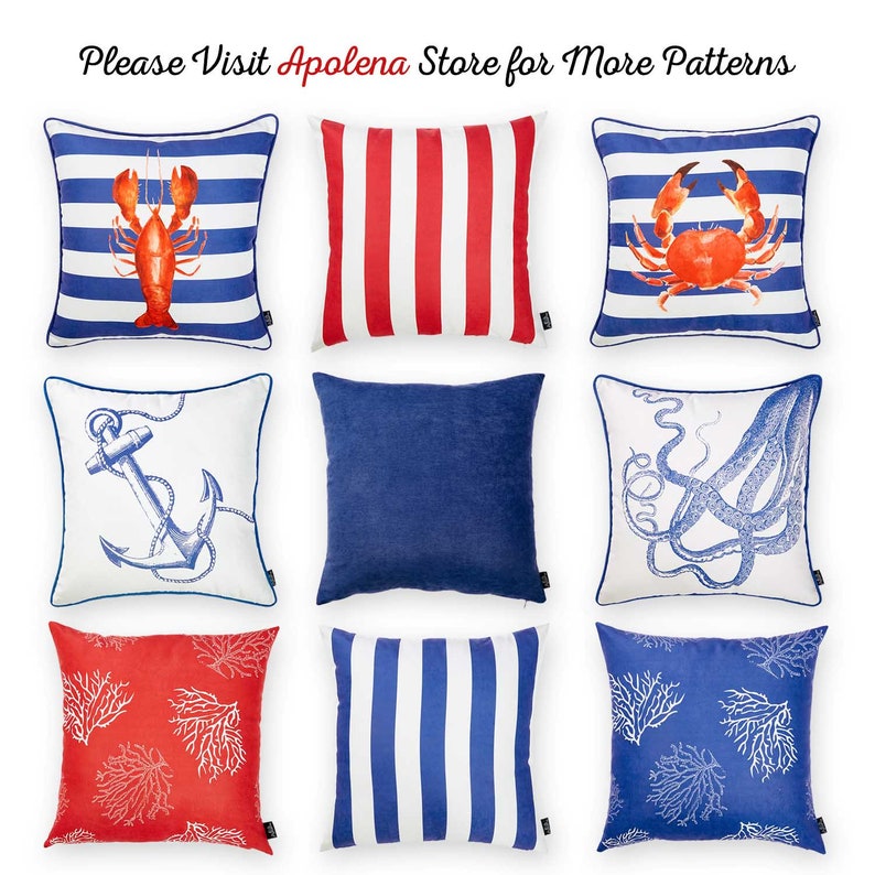 Throw Pillow Cover 18x18-Nautica Blue Latice Decorative Throw Pillow Cover
