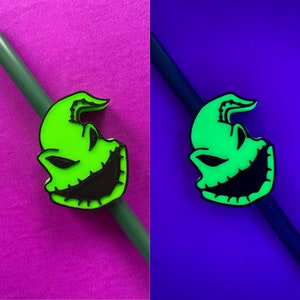 UV Reactive Boogeyman Straw-kick, Straw Sliders, Straw Decorations, Fish Extender Gift, Grab Bag Gift, Straw Toppers