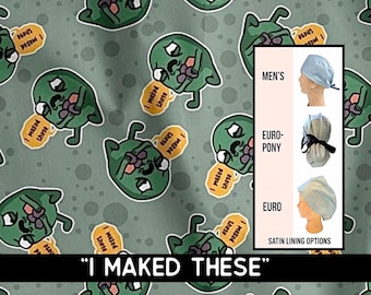 Gallbladder - Scrub cap | satin lined option | funny scrub hat | euro style with adjustable toggle, euro-pony with ties, men’s