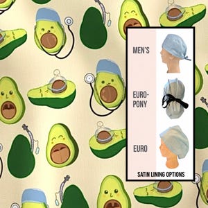 Intubated avocado - funny scrub hat: Satin lined option