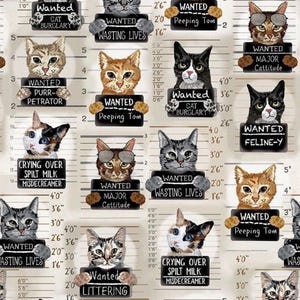 Cat Mug Shot Scrub Cap: Satin Lined option. Euro, euro-pony or men’s 画像 14