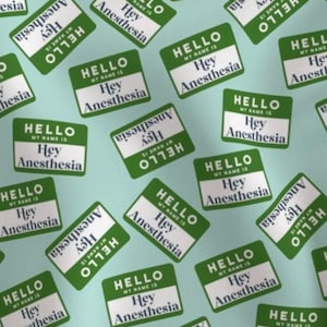 Hello- my name is Anesthesia Scrub cap | satin lined option | funny scrub hat | euro with toggle, euro-pony with ties, men’s