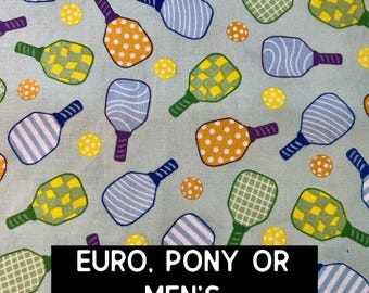 Pickleball Scrub Cap: Sports scrub hat. Satin lined option. Euro with toggle, pony with ties or men’s styles