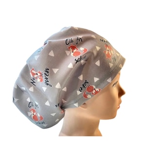 No Fox given Scrub hat | satin lined option | for  fox sake scrub cap | women’s euro style scrub hat with adjustable toggle, ponytail, men’s