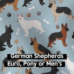 German Shepherds Scrub Cap: Euro, Pony, or Men's Style. Satin lined option. Dog scrub cap