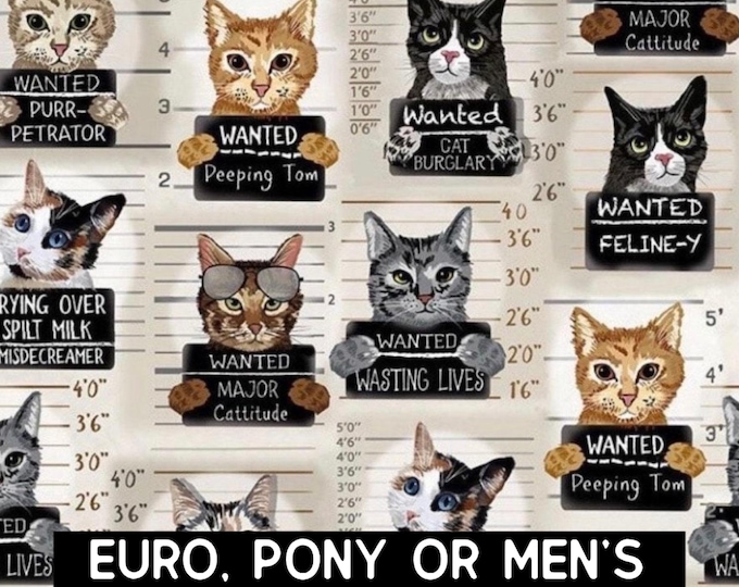 Featured listing image: Cat Mug Shot Scrub Cap: Satin Lined option. Euro, euro-pony or men’s