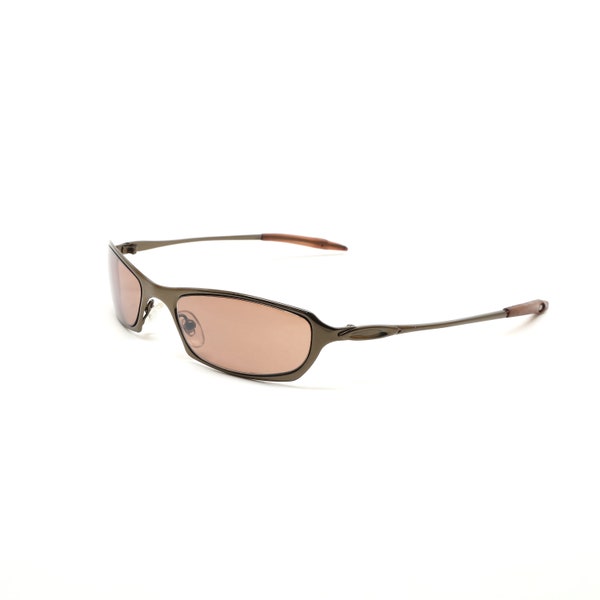 Authentic Vintage 90s Narrow Bronze Wraparound Visor Deadstock Sunglasses