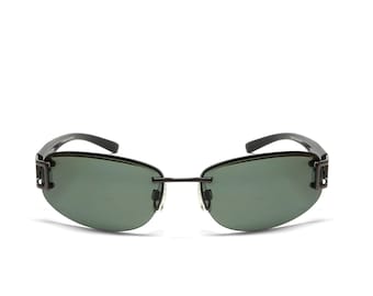 Vintage Late 90s Polarized Frameless Brown Lens Deadstock Sunglasses