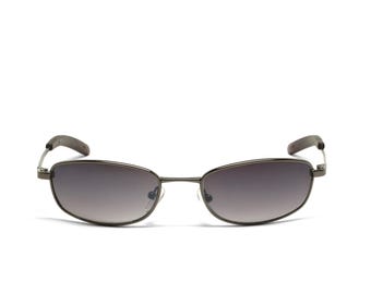 Vintage Y2k Dark Wire Thin Wraparound Style Visor Shape Sunglasses