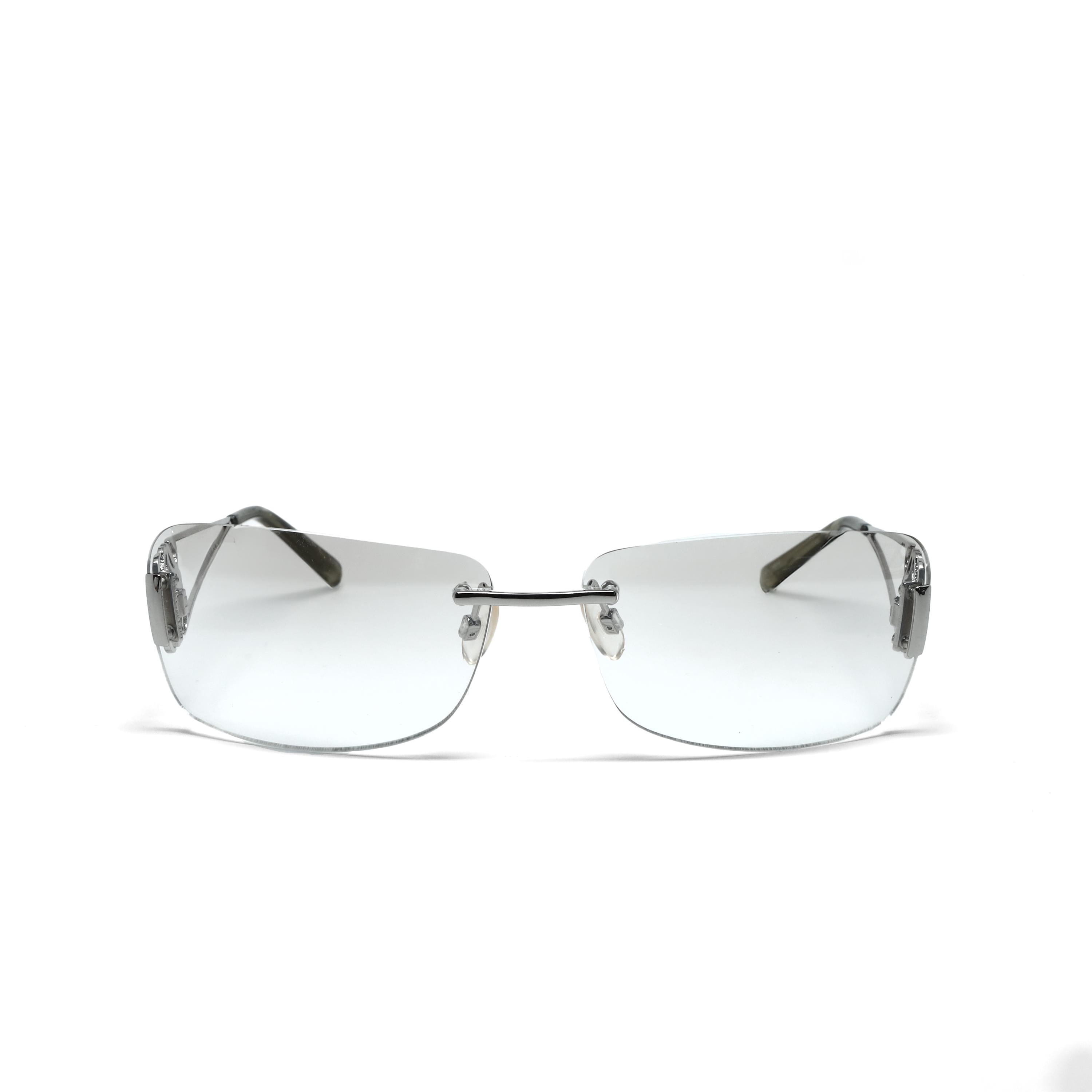 Deluxe True Vintage Clear Silver Oversized Frameless 