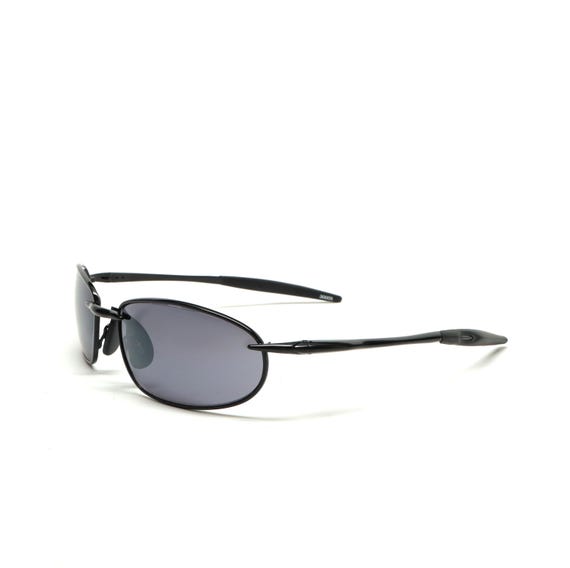 True Vintage 90s Wraparound Deadstock Black Oval Sunglasses - Etsy