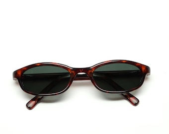 Authentic Vintage 90s Tortoise Small Browline Frame Sunglasses