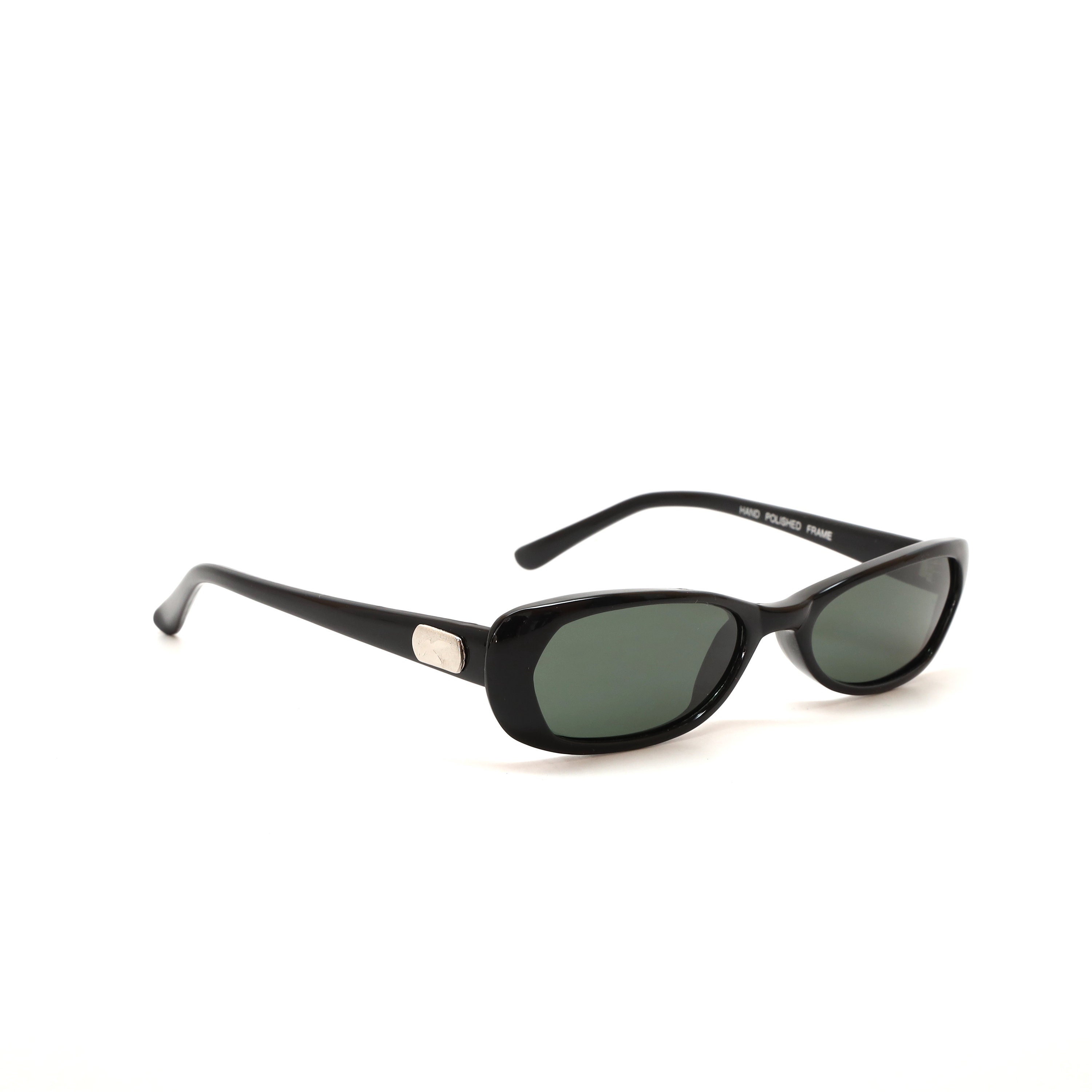 True Vintage 90s Black Chic Rectangle Frame Deadstock Sunglasses