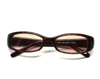 True Vintage Grunge 90s Transparent Pink Yellow Rectangle Sunglasses