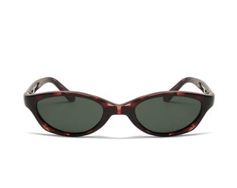 Authentic Vintage 90s Slim Tortoise Oval Shell Sunglasses  display picture 2