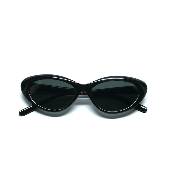 True Vintage 90s Black Triangle Deadstock Sunglas… - image 1