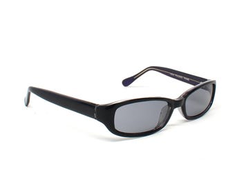 Authentic Vintage 90s Made Slim Transparent Blue Sunglasses