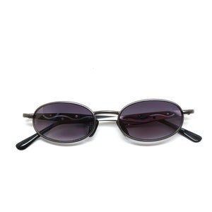 Authentic 90s Small Size Oval Grey Vintage Sunglasses